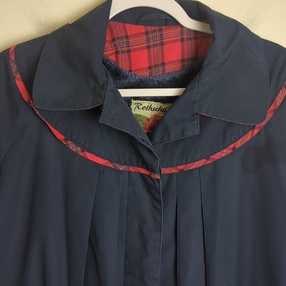 Vintage Rothschild Madeline Pea Coat Pleated laid Faux Fur Lining Girls … - Picture 2 of 15